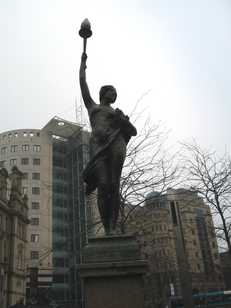 Art Noveau statue in Leeds City Sqaure