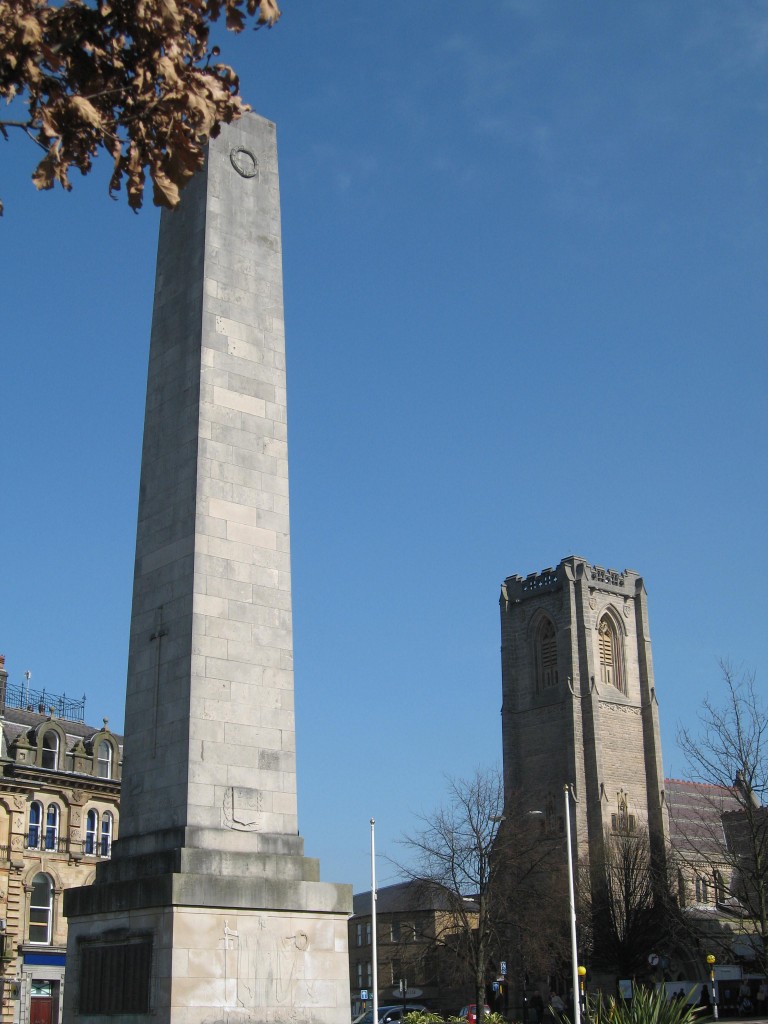 Church and war monument in Harrogate