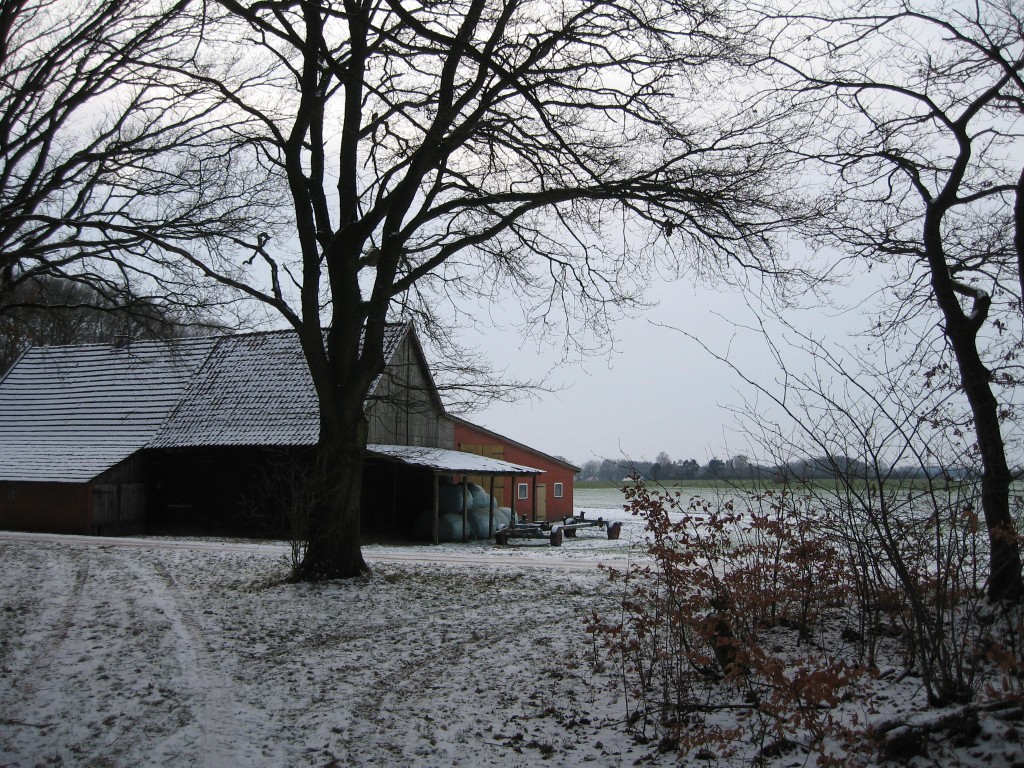 Snowy farmhouse