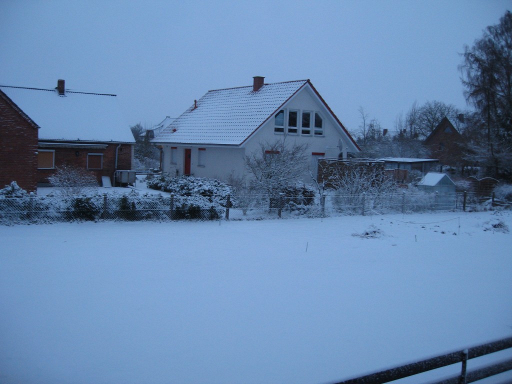 Snowy house