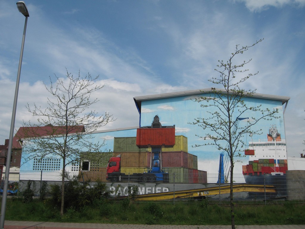 Bremen harbour trompe d'oeil