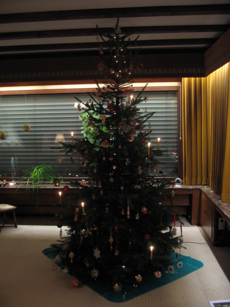 Lit Christmas tree