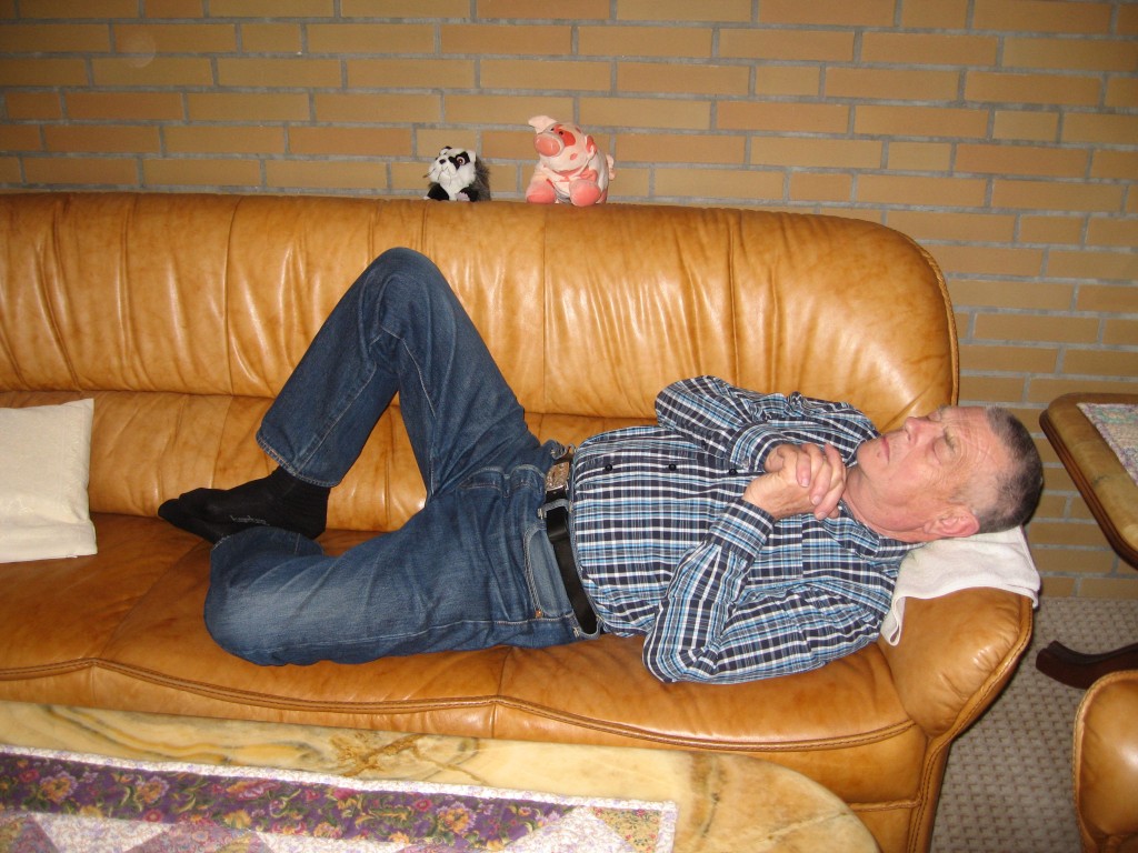 Sleeping on sofa