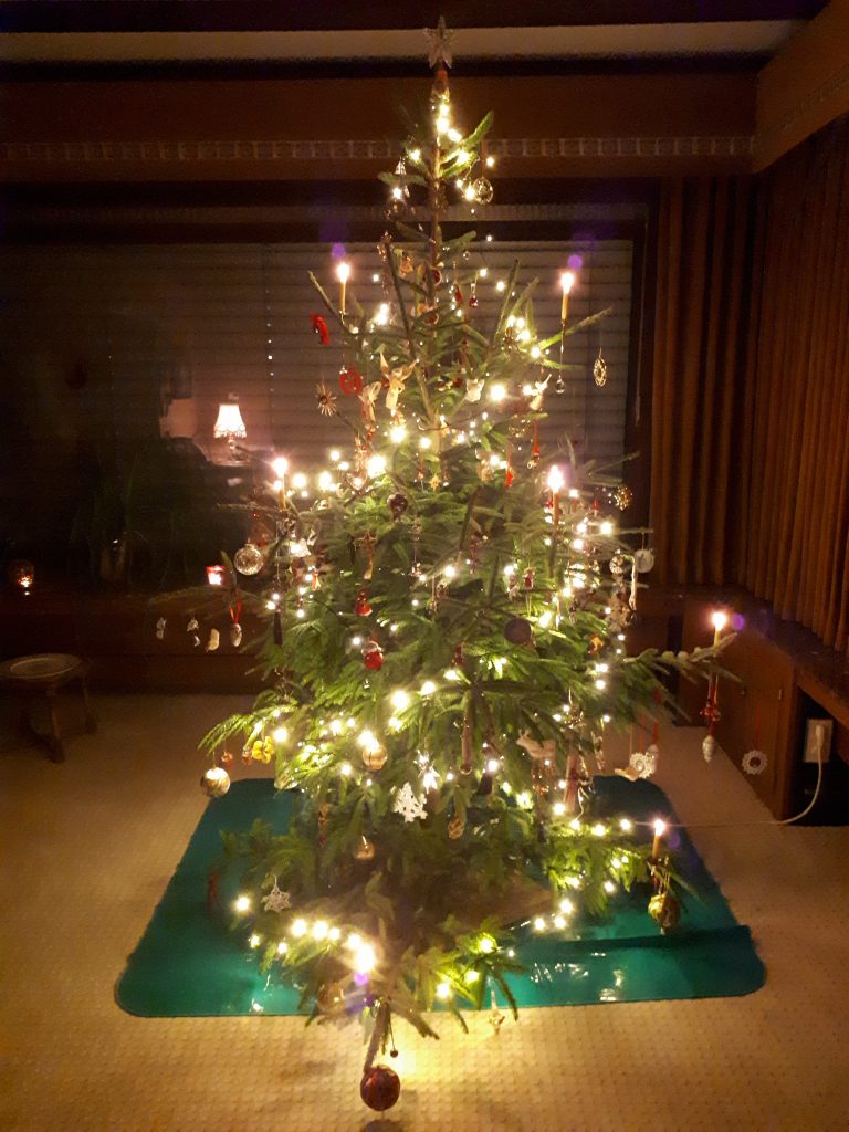 Christmas tree decorated