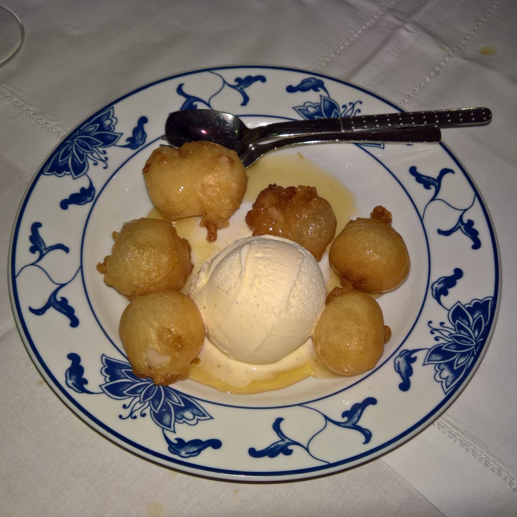 Lychees with ice cream