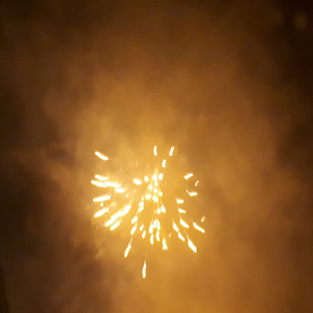 Fireworks in the fog