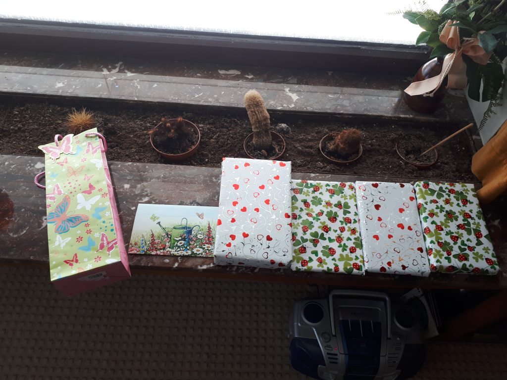Birthday presents wrapped