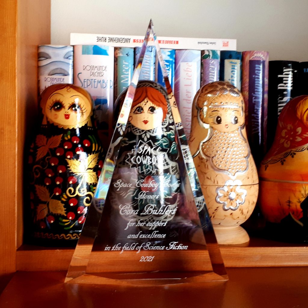 Space Cowboy Award on shelf