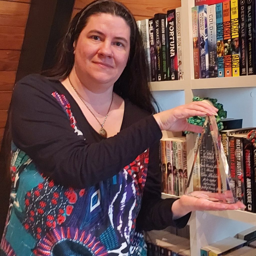 Cora with Space Cowboy Award