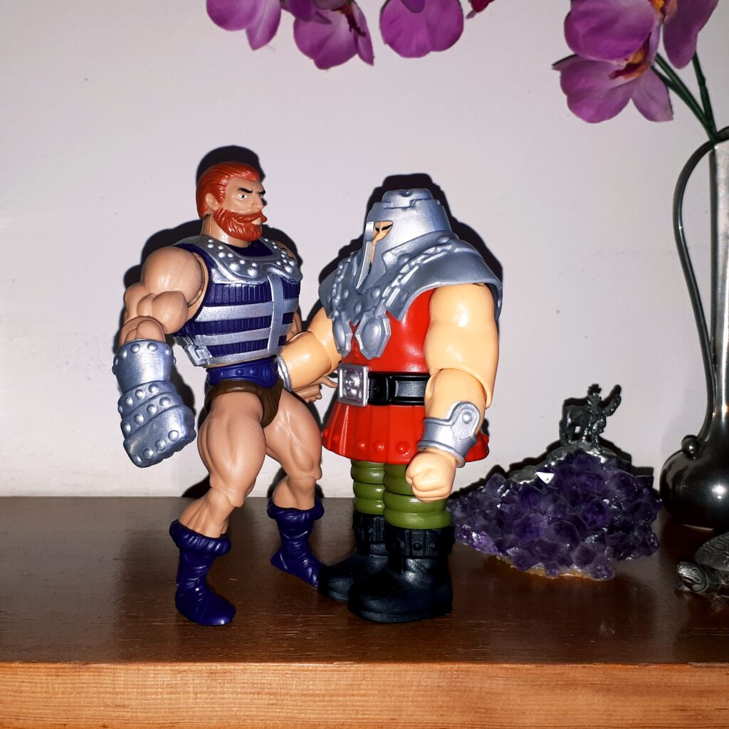 Fisto and Ram-Man holding hands