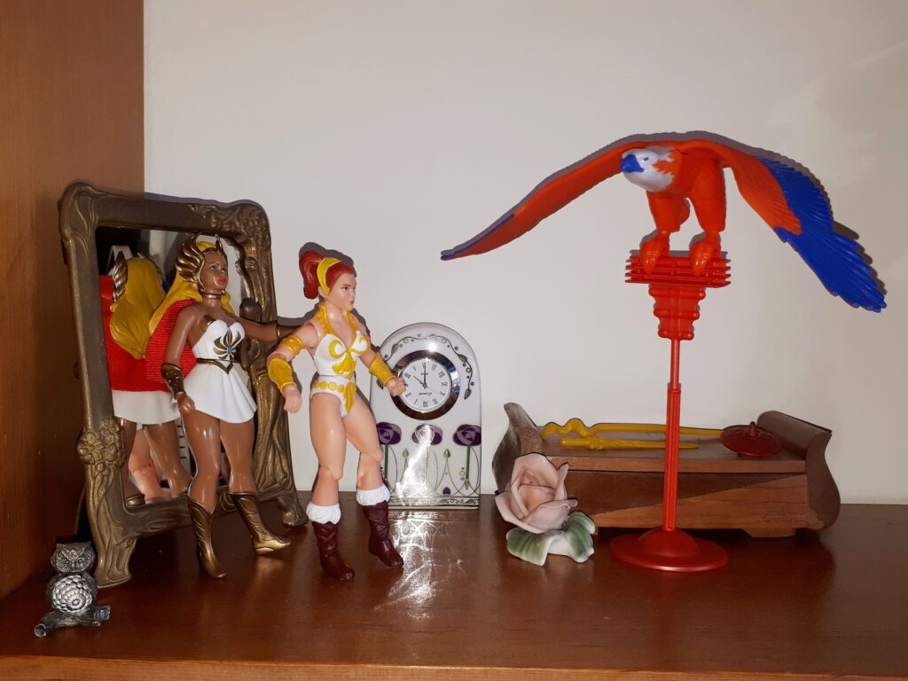 She-Ra and Teela show off Teela's new look to Zoar.
