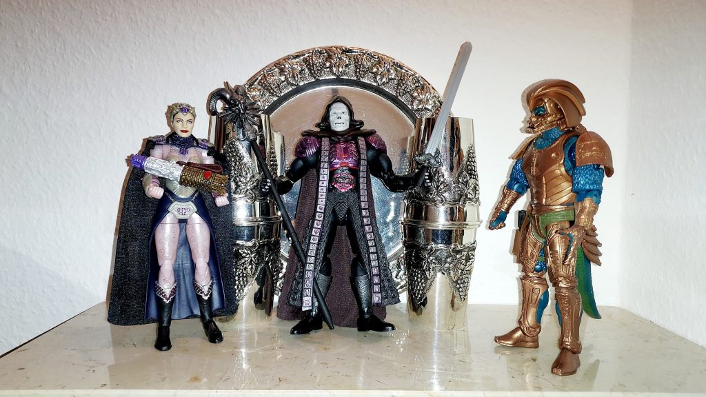 Masters of the Universe Masterverse Movie Evil-Lyn and Skeletor and Classics Saurod.