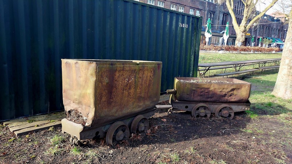 Former mine carts of the Fürst Leopold mine in Dorsten