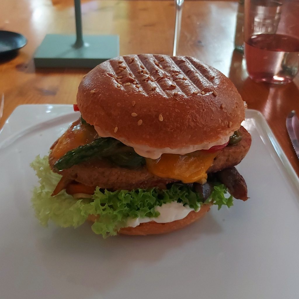 Vegetarian mushroom burger