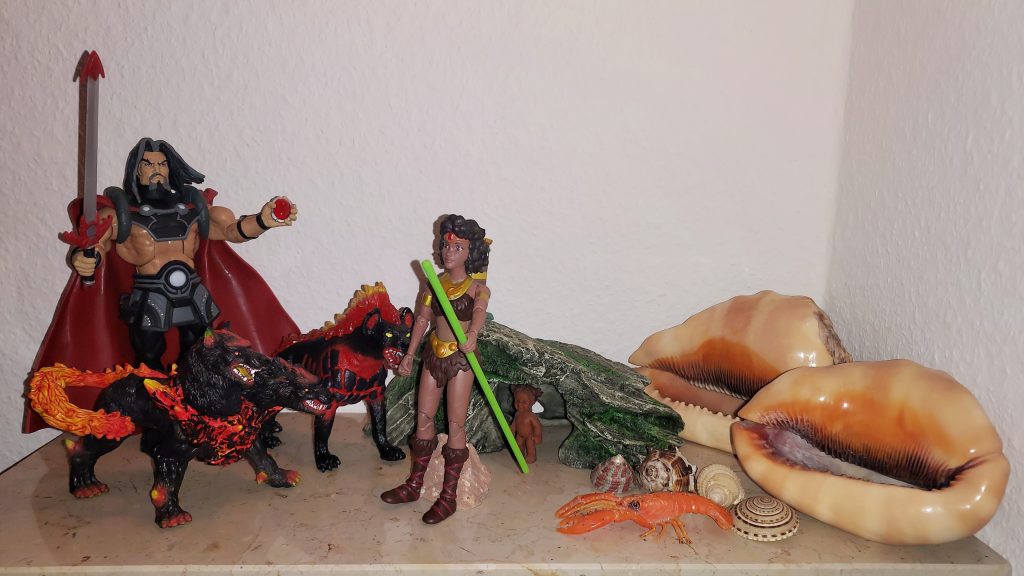 Count Marzo confronts Andra's mother on the beach of Orkas Island, while little Andra hides in a cave.